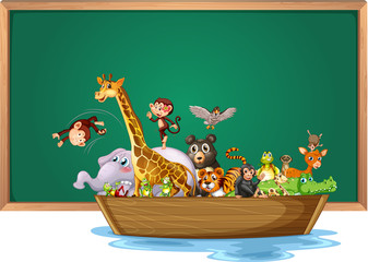 Frame design with many animals around border