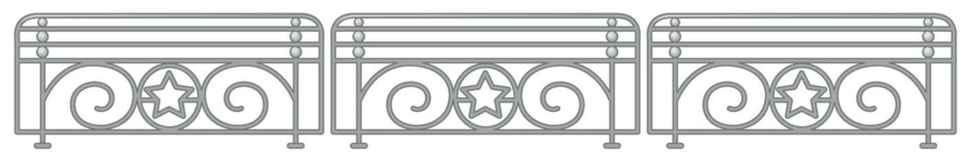 Metal fence with bars and star