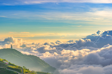 Beautiful Sunrise and mist at Phu Tubberk, Phetchabun Province, Thailand.