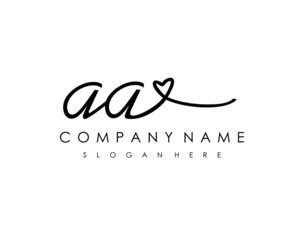 AA Initial handwriting logo vector