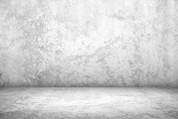 Abstract grungy white concrete wall texture background,gray wall and floor interior backdrop for design art work.
