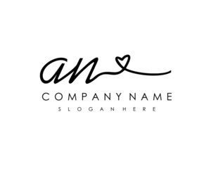 AH Initial handwriting logo vector
