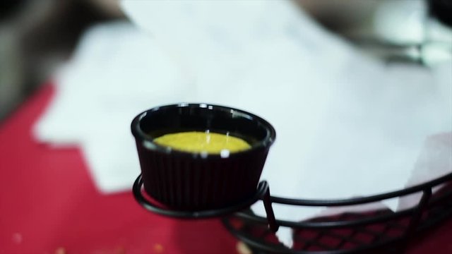 Food making process in a restaurant kitchen Pizza
