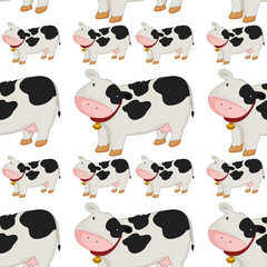 Naklejka premium Seamless pattern tile cartoon with cow