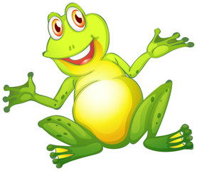 Happy frog on white background