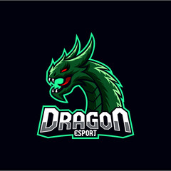 Dragon esport logo, dragon gaming vector