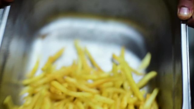 Food making process in a restaurant kitchen Pizza