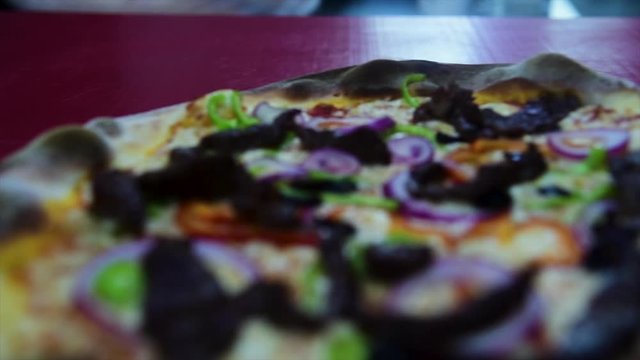 Pizza Making Process in slow motion and normal shot