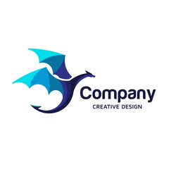 Obraz premium creative Colorful dragon Logo Symbol Vector Design Illustration
