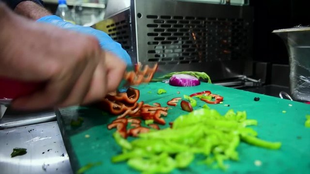 Pizza Making Process in slow motion and normal shot
