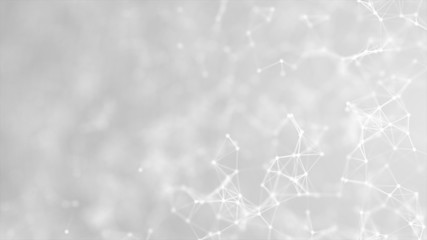 Abstract plexus on gray background. connection glowing lines and dots. 3D rendering. Illustration for design, advertising, technology, medical, chemical. Product display