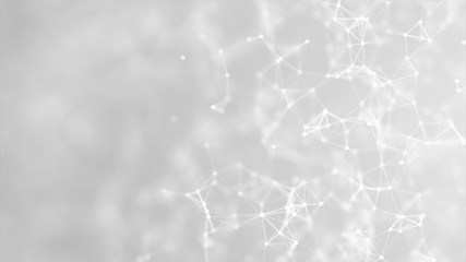 Abstract plexus on gray background. connection glowing lines and dots. 3D rendering. Illustration for design, advertising, technology, medical, chemical. Product display