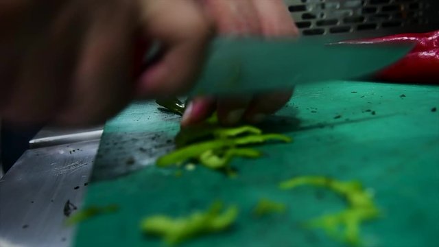 Food making process in a restaurant kitchen Pizza