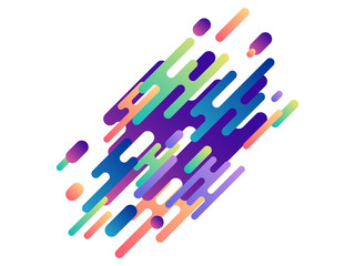 Green, blue, violet, orange dynamic lines. Colorful strokes, diagonal lines, hatching. Vector illustration for banner, poster, logo, cover design