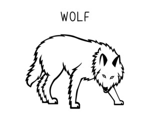 wolf vector illustration. Design can be used as tattoos, decal, stencil, vinyl, t-shirt printing etc