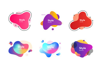 Set of abstract colorful graphic elements. Design background. Vector illustration. Can be used for advertising, marketing, presentation