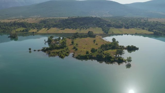 Reservoir lake Peruca at the river Cetina, Croatia