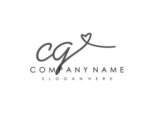 CQ Initial handwriting logo vector