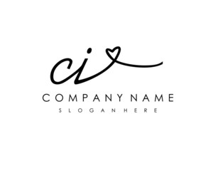 CI Initial handwriting logo vector