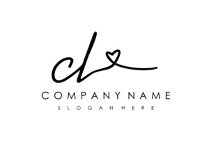 CL Initial handwriting logo vector