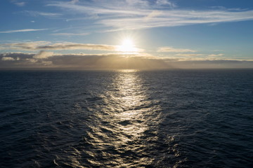 Sunset on the Norwegian Sea off the coast of Norway