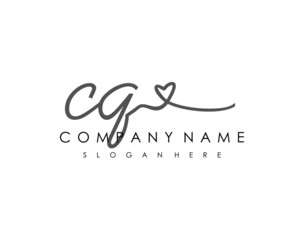 CQ Initial handwriting logo vector