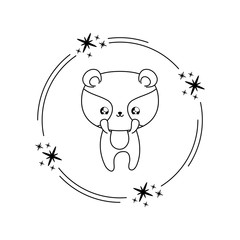 cute raccoon baby animal kawaii style