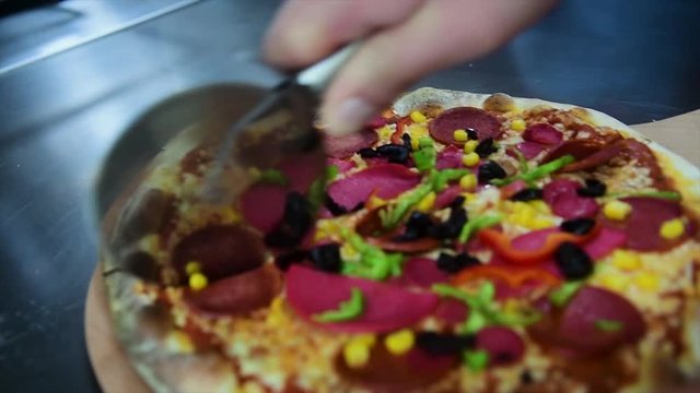 Pizza Making Process in slow motion and normal shot
