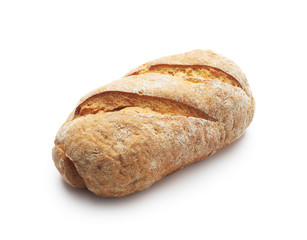 Whole grain gluten free bread isolated on white background