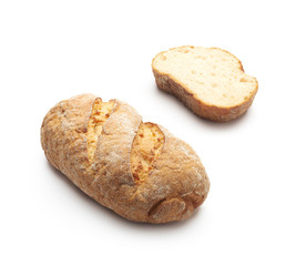 Whole grain gluten free bread over white background