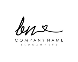 BN Initial handwriting logo vector