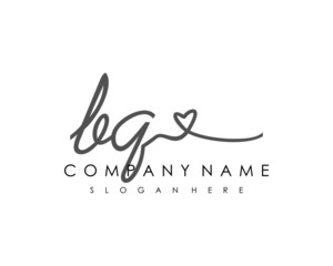 BQ Initial handwriting logo vector