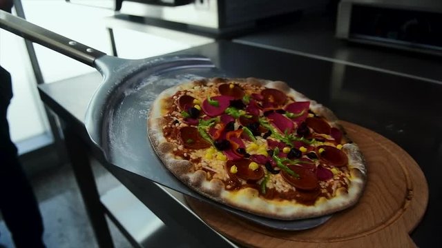 Pizza Making Process in slow motion and normal shot