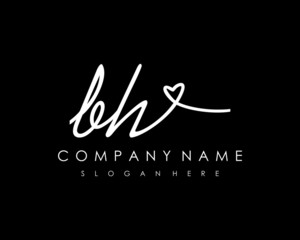 BH Initial handwriting logo vector