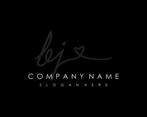 BJ Initial handwriting logo vector