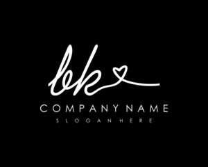 BK Initial handwriting logo vector