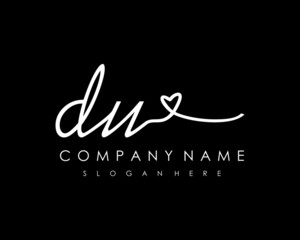 DU Initial handwriting logo vector