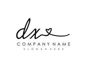 DX Initial handwriting logo vector