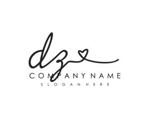 DZ Initial handwriting logo vector