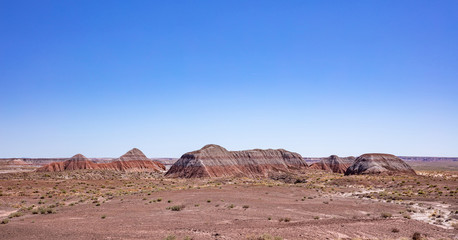 Fototapeta na wymiar Painted desert panoramic view, Arizona, USA. Sunny spring day