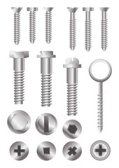 Metal bolt heads.