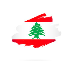 Lebanese flag. Vector illustration. Lebanon Independence Day.