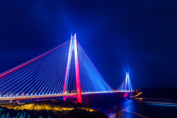 Fototapeta na wymiar Yavuz Sultan Selim Bridge in Istanbul, Turkey. 3rd bridge of Istanbul Bosphorus. .