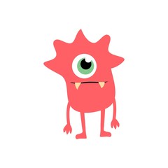 Cartoon flat monsters icon. Colorful kids toy cute monster. Vector