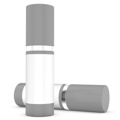 Realistic 3D cosmetic tube rendering mockup on white background