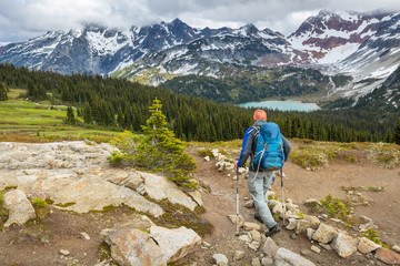 Naklejka premium Hike in mountains