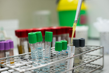 Lab technician blood group test,malaria test