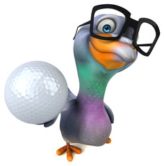 Fun pigeon - 3D Illustration