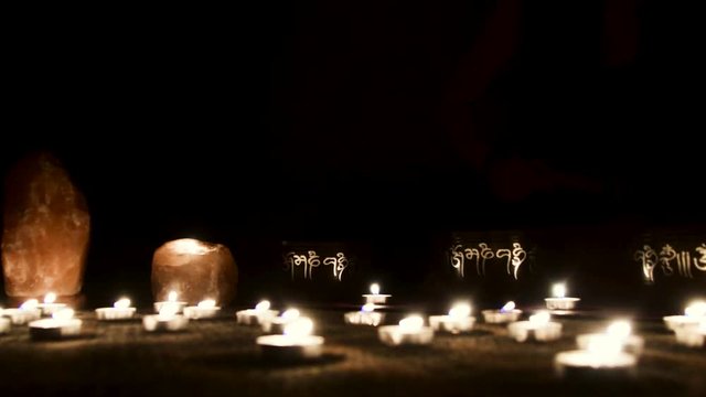 A Tibetan Bowl Sound Meditation with candles