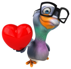 Fun pigeon - 3D Illustration